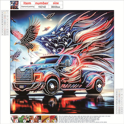 American Flag Independence Day - Special Shaped Drill Diamond Painting 30*30CM