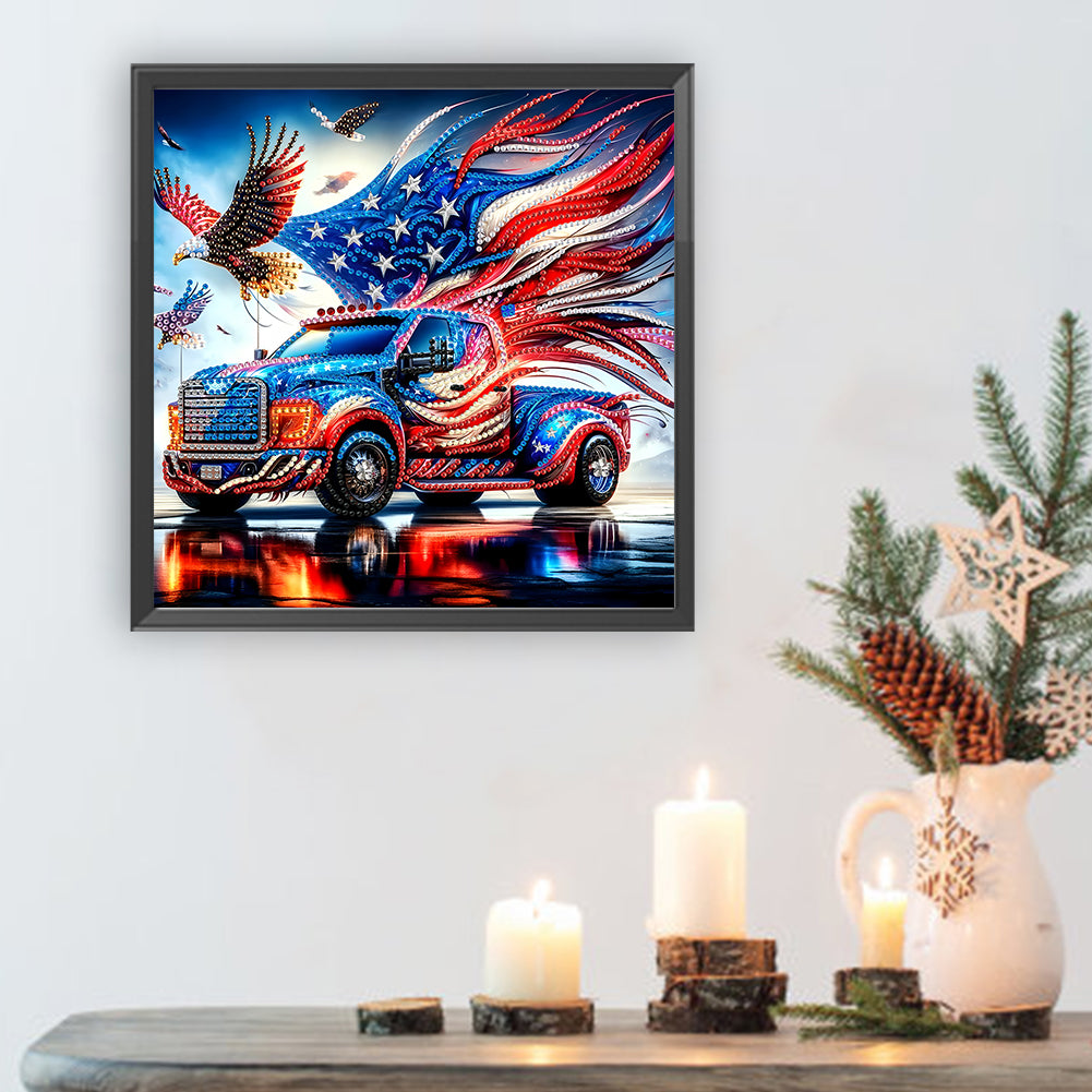 American Flag Independence Day - Special Shaped Drill Diamond Painting 30*30CM