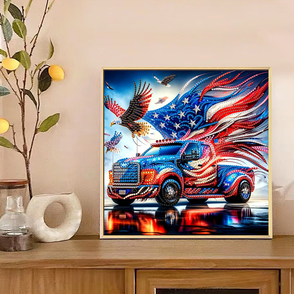 American Flag Independence Day - Special Shaped Drill Diamond Painting 30*30CM