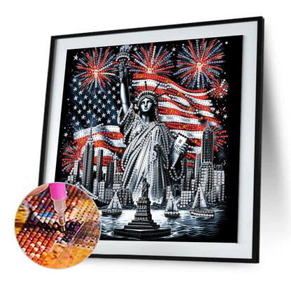 American Flag Independence Day - Special Shaped Drill Diamond Painting 30*30CM