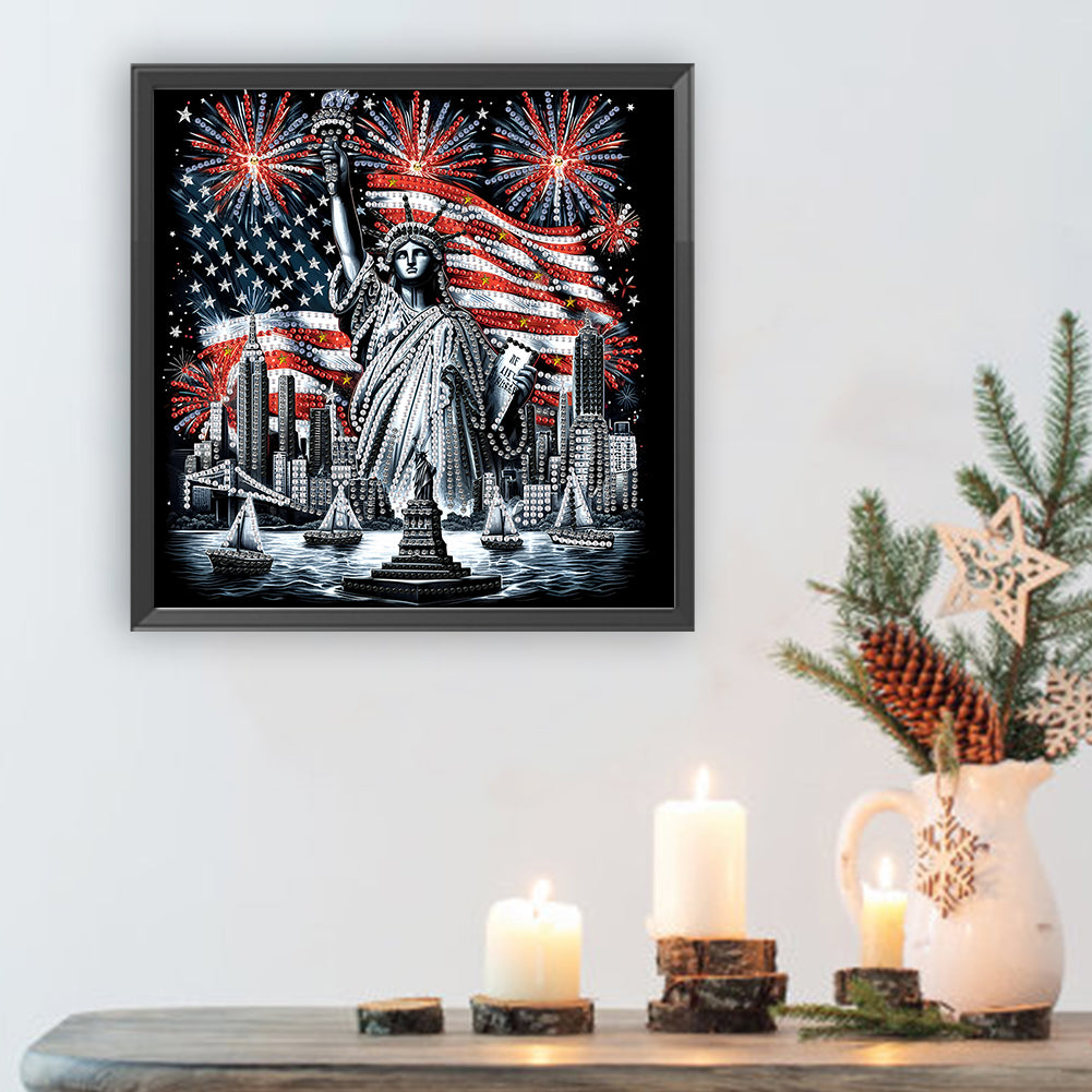 American Flag Independence Day - Special Shaped Drill Diamond Painting 30*30CM