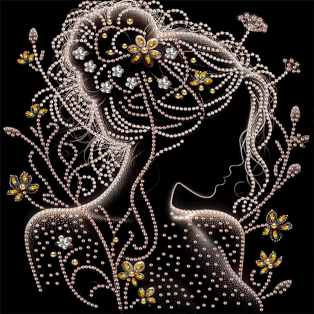 Elegant Silhouette Woman - Special Shaped Drill Diamond Painting 30*30CM