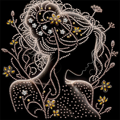 Elegant Silhouette Woman - Special Shaped Drill Diamond Painting 30*30CM