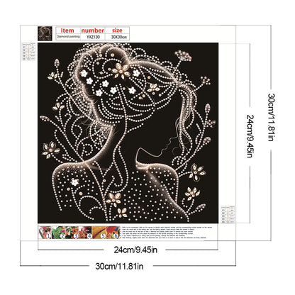 Elegant Silhouette Woman - Special Shaped Drill Diamond Painting 30*30CM