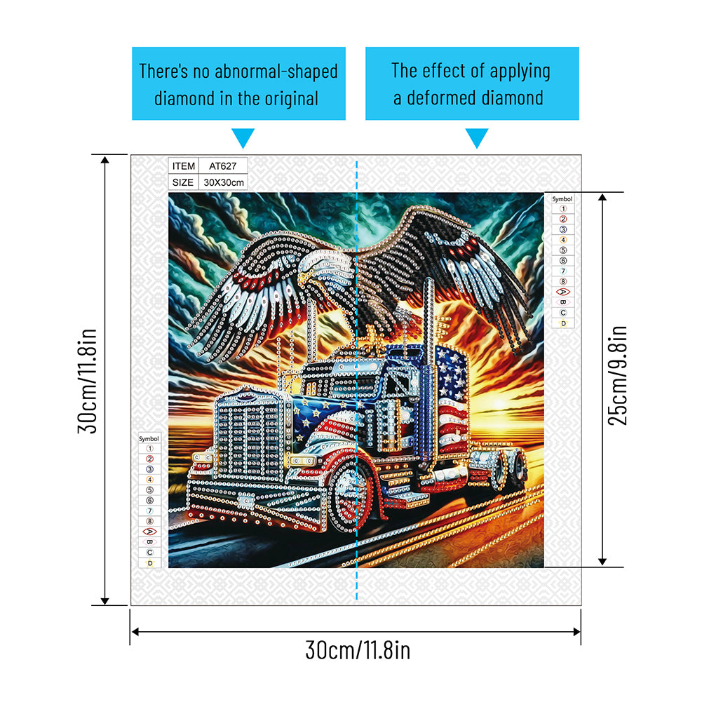 American Flag Independence Day - Special Shaped Drill Diamond Painting 30*30CM
