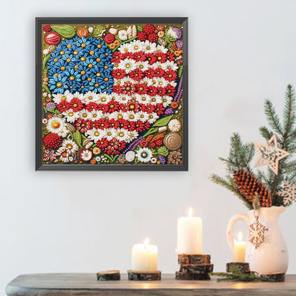 American Flag Independence Day - Special Shaped Drill Diamond Painting 30*30CM