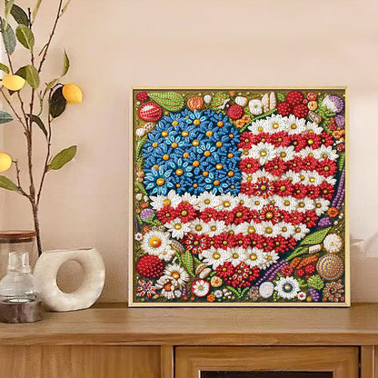 American Flag Independence Day - Special Shaped Drill Diamond Painting 30*30CM