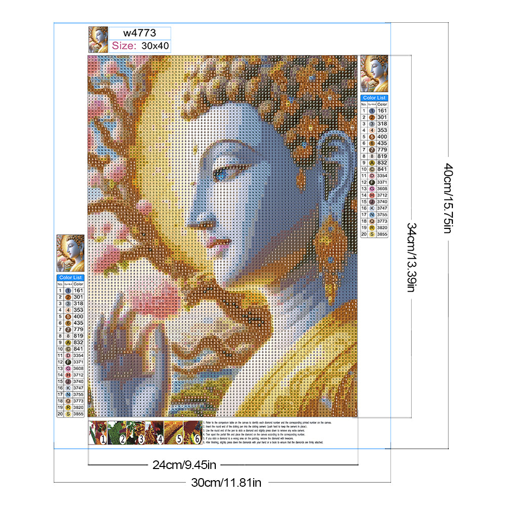 Buddha - Full Round Drill Diamond Painting 30*40CM