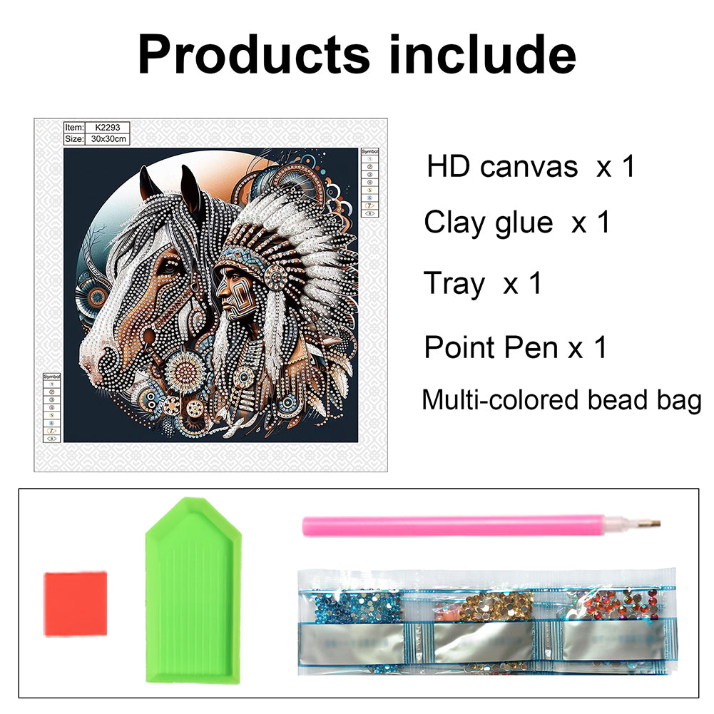 Indians - Special Shaped Drill Diamond Painting 30*30CM