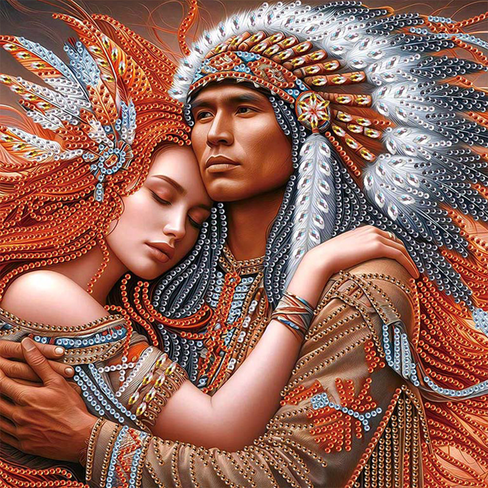 Indians - Special Shaped Drill Diamond Painting 30*30CM