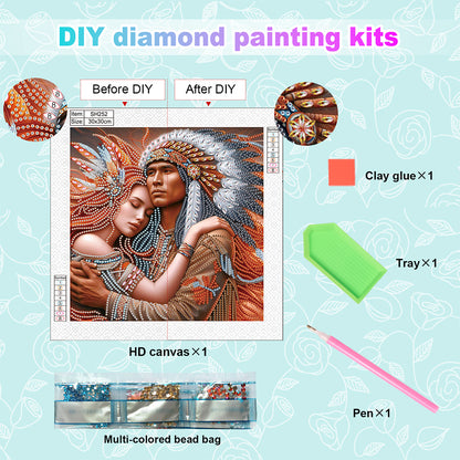 Indians - Special Shaped Drill Diamond Painting 30*30CM