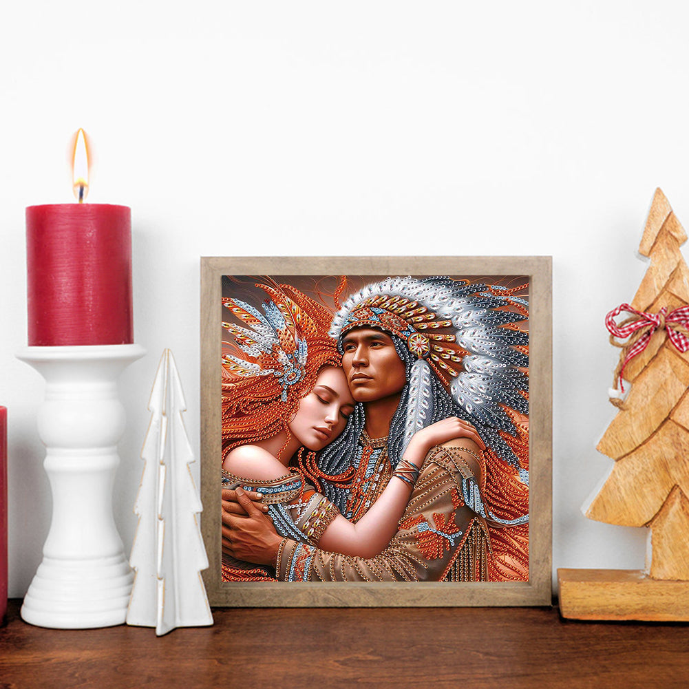 Indians - Special Shaped Drill Diamond Painting 30*30CM