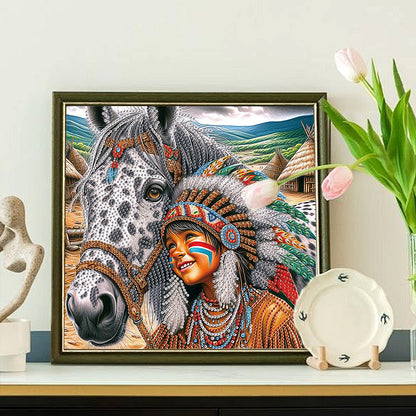 Indians - Special Shaped Drill Diamond Painting 30*30CM