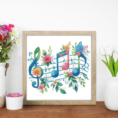 Notes And Flowers - Special Shaped Drill Diamond Painting 30*30CM