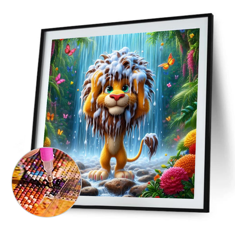 Lion - Full Round Drill Diamond Painting 40*40CM