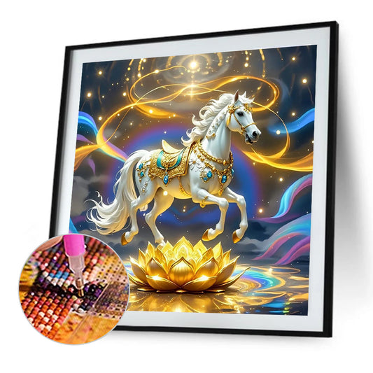 White Horse - Full Round Drill Diamond Painting 40*40CM