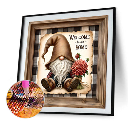 Gnome Welcome To My Home - Full Square Drill Diamond Painting 30*30CM
