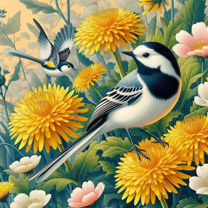 Chrysanthemum Bird - Full Square Drill Diamond Painting 30*30CM