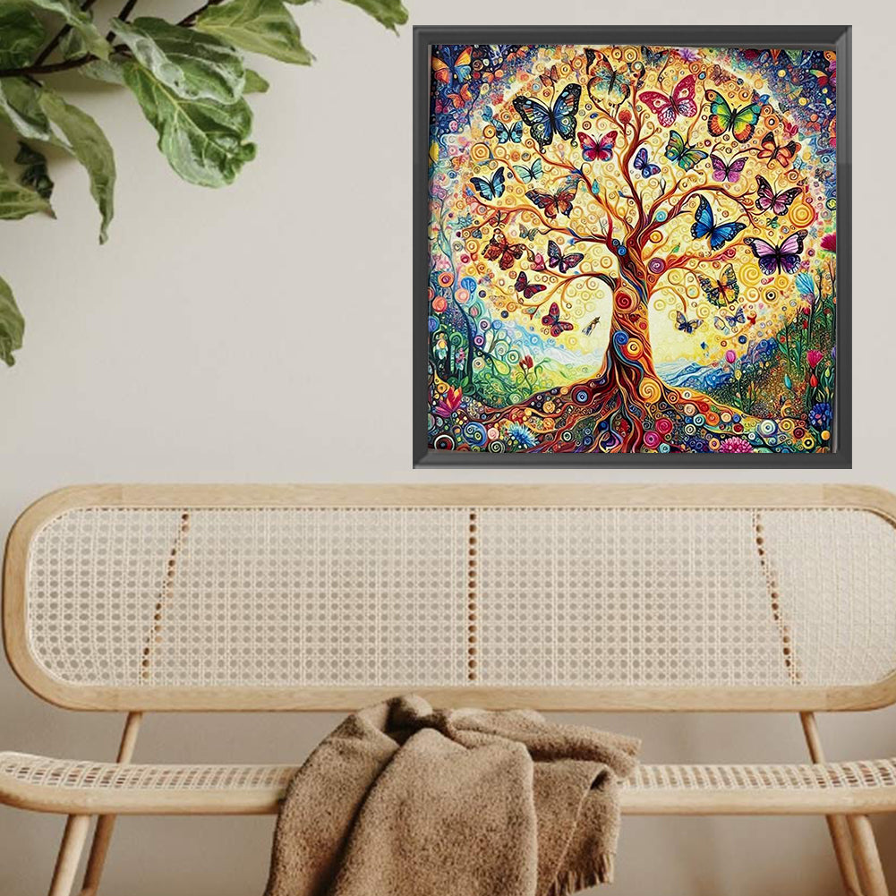 Butterfly Tree - Full Square Drill Diamond Painting 40*40CM