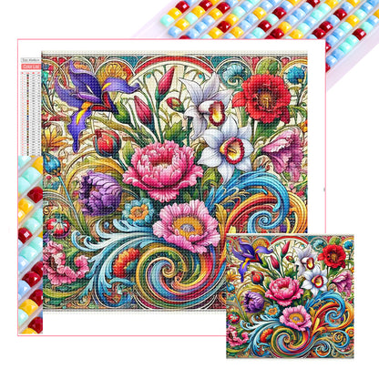 Flowers - Full Square Drill Diamond Painting 40*40CM