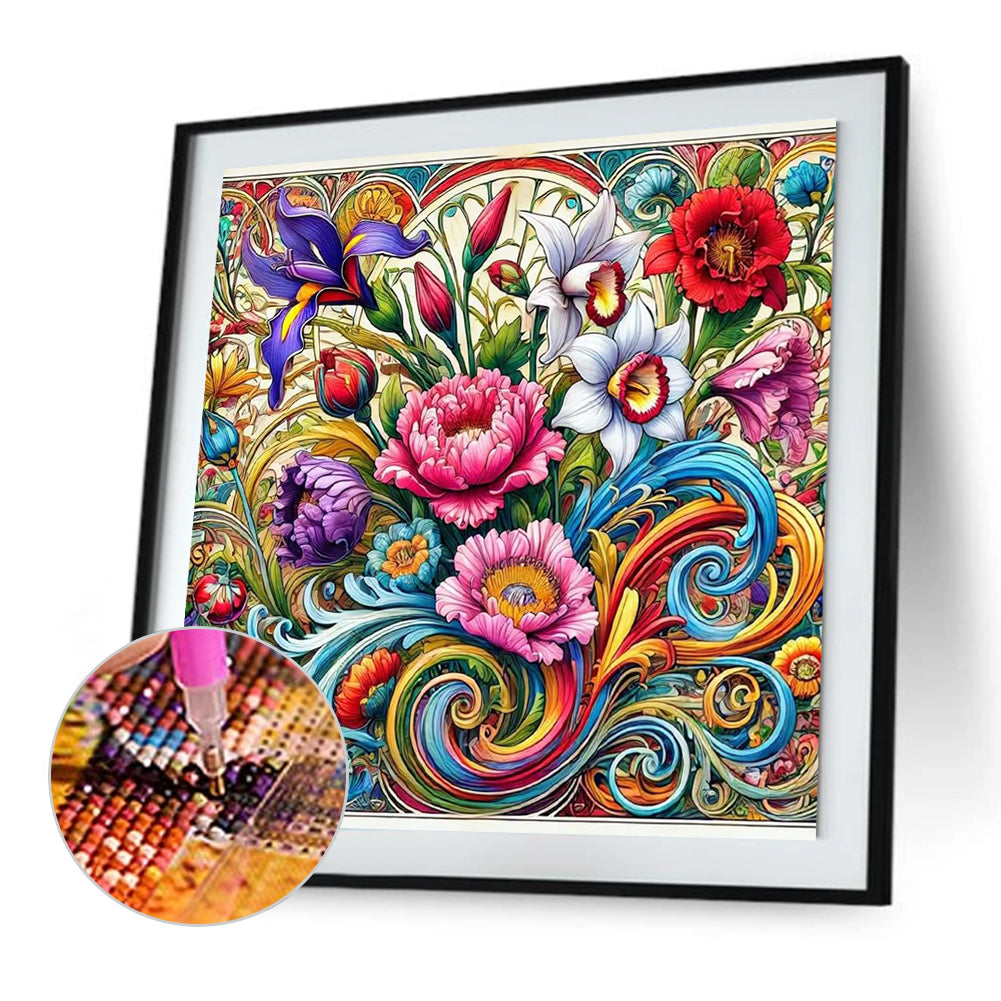 Flowers - Full Square Drill Diamond Painting 40*40CM