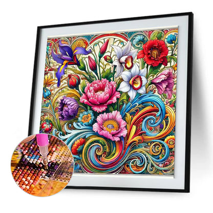 Flowers - Full Square Drill Diamond Painting 40*40CM