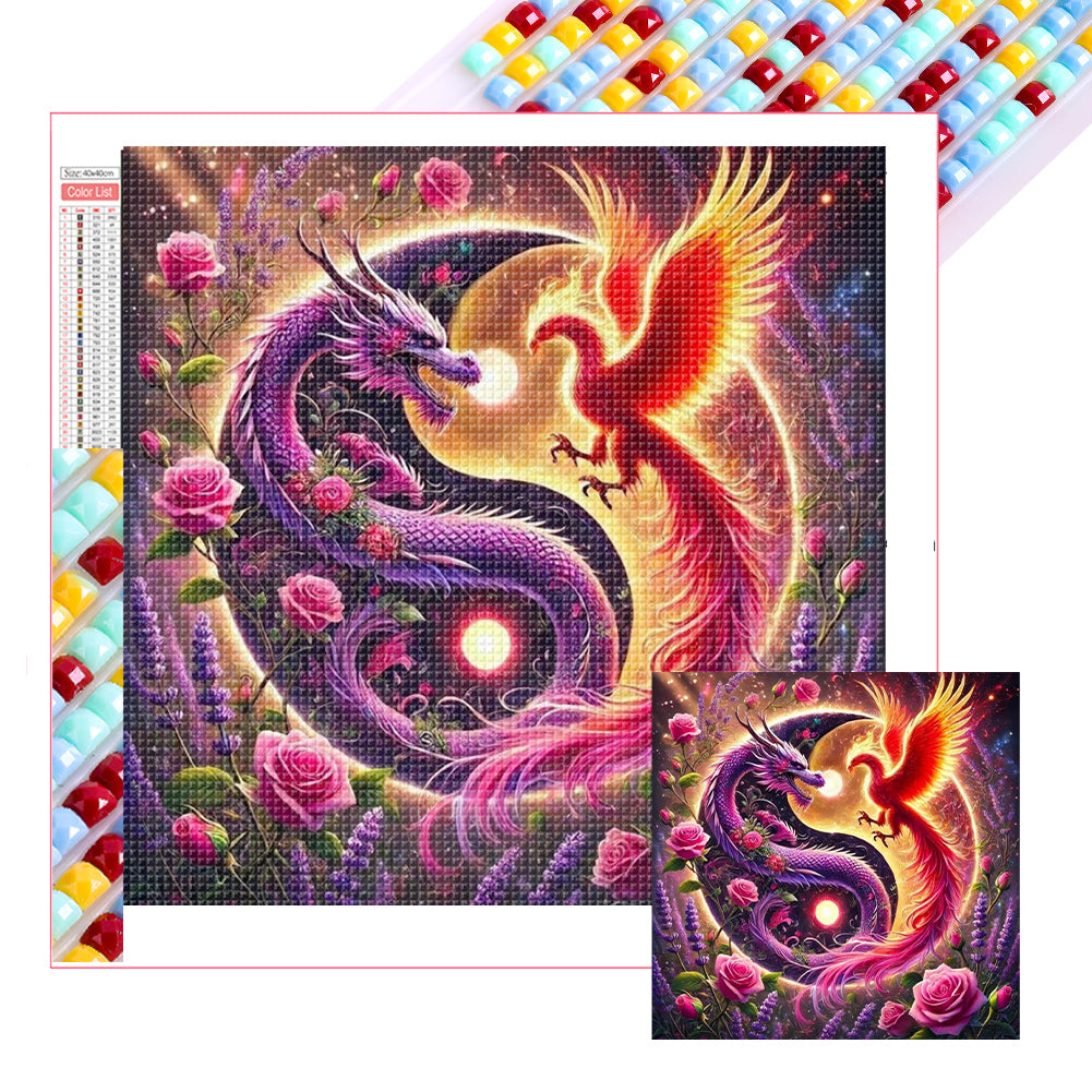Yin Yang Dragon And Phoenix - Full Square Drill Diamond Painting 40*40CM