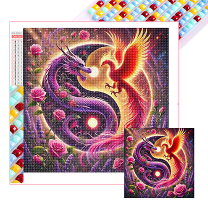 Yin Yang Dragon And Phoenix - Full Square Drill Diamond Painting 40*40CM