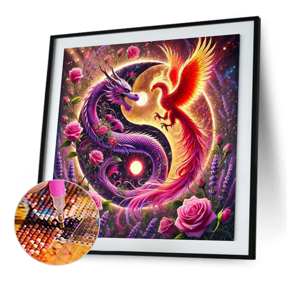 Yin Yang Dragon And Phoenix - Full Square Drill Diamond Painting 40*40CM