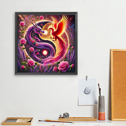 Yin Yang Dragon And Phoenix - Full Square Drill Diamond Painting 40*40CM