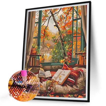 Retro Street House - Full Round Drill Diamond Painting 40*50CM