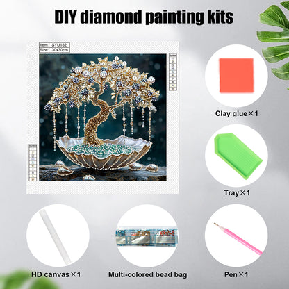 Crystal Retro Tree - Special Shaped Drill Diamond Painting 30*30CM
