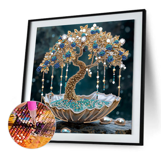 Crystal Retro Tree - Special Shaped Drill Diamond Painting 30*30CM
