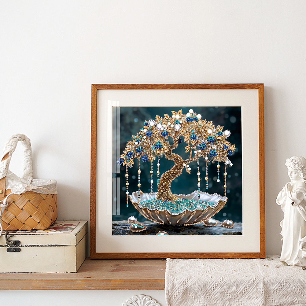 Crystal Retro Tree - Special Shaped Drill Diamond Painting 30*30CM