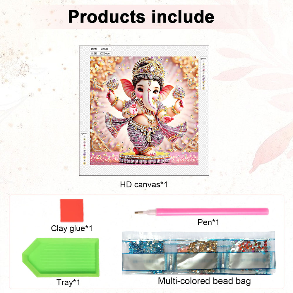 Ganesha Religion - Special Shaped Drill Diamond Painting 30*30CM