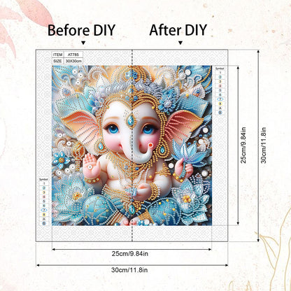 Ganesha Religion - Special Shaped Drill Diamond Painting 30*30CM