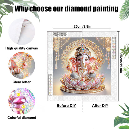 Ganesha Religion - Special Shaped Drill Diamond Painting 30*30CM