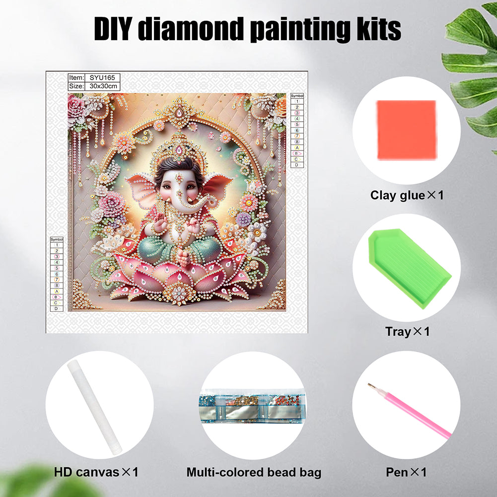 Ganesha Religion - Special Shaped Drill Diamond Painting 30*30CM