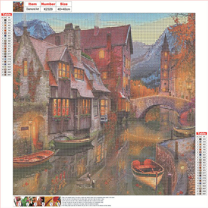 House With Lake View - Full Round Drill Diamond Painting 40*40CM