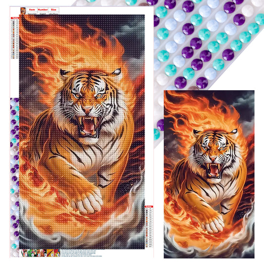 Tiger - Full Round Drill Diamond Painting 40*70CM