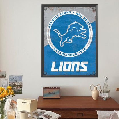 Detroit Lions - Full Round Drill Diamond Painting 40*50CM
