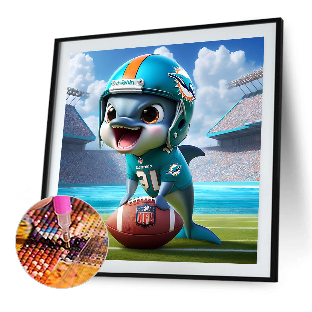 Miami Dolphins - Full Round Drill Diamond Painting 45*45CM
