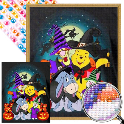 Winnie The Pooh And Friends Halloween - Full AB Round Drill Diamond Painting 40*50CM