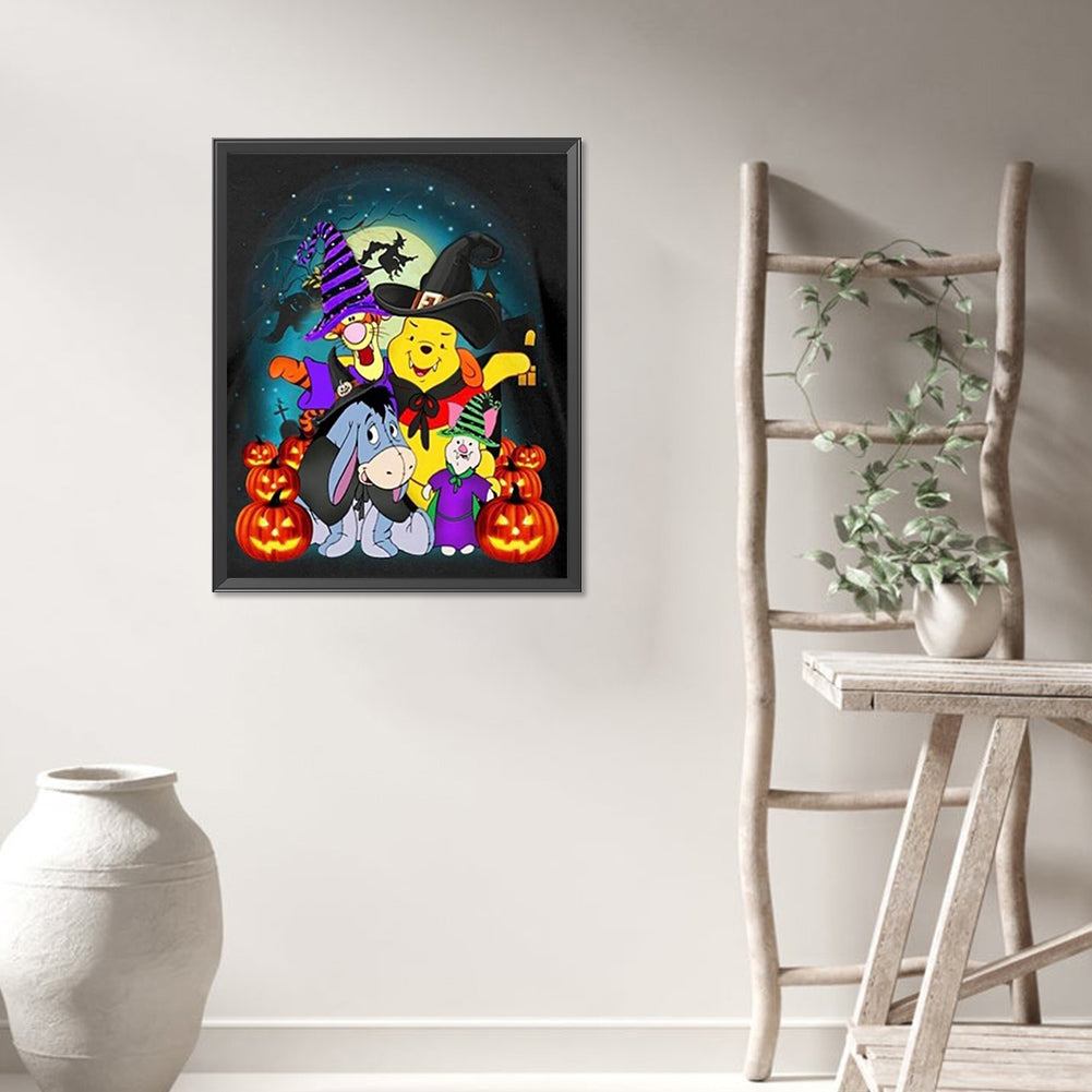 Winnie The Pooh And Friends Halloween - Full AB Round Drill Diamond Painting 40*50CM