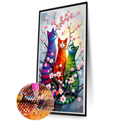 Tricolor Cat - Full Round Drill Diamond Painting 40*80CM