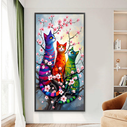 Tricolor Cat - Full Round Drill Diamond Painting 40*80CM