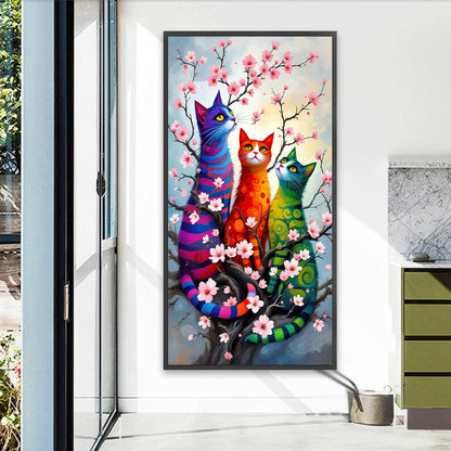 Tricolor Cat - Full Round Drill Diamond Painting 40*80CM