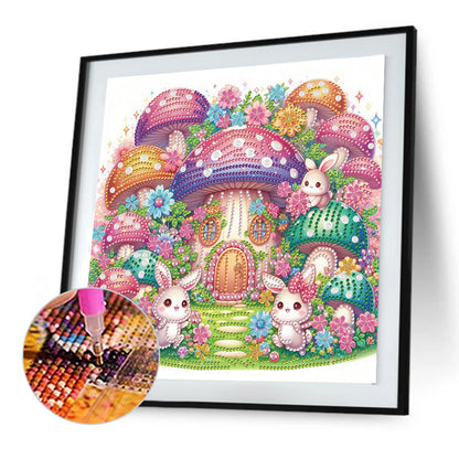 Mushroom House - Special Shaped Drill Diamond Painting 30*30CM