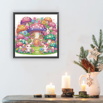 Mushroom House - Special Shaped Drill Diamond Painting 30*30CM