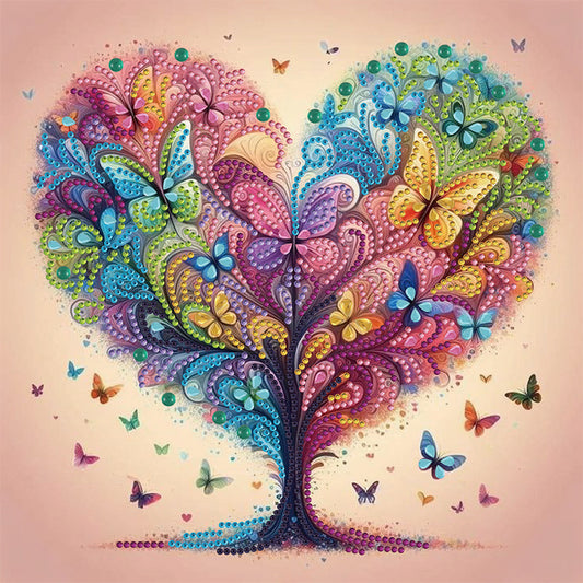 Butterfly Tree - Special Shaped Drill Diamond Painting 30*30CM